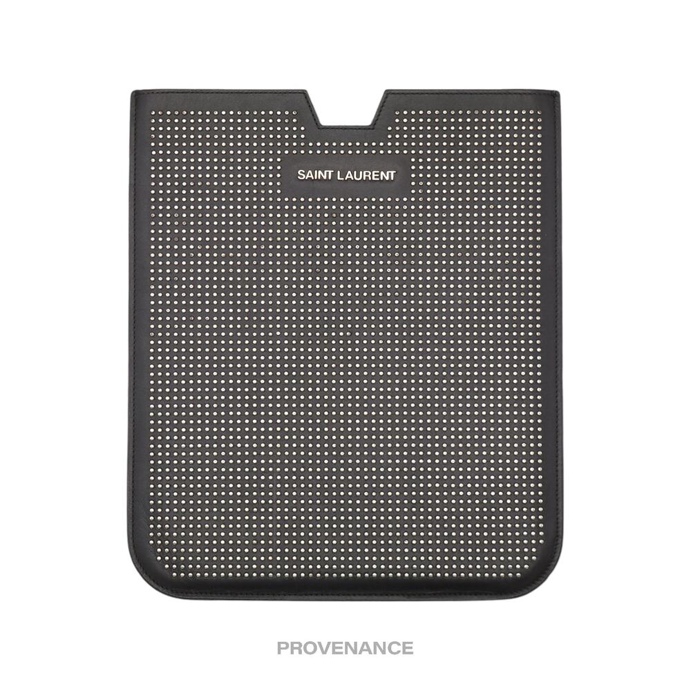 🔴 Saint Laurent Paris SLP iPad Case - Studded Black Leather